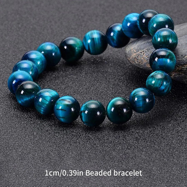 Blue Tiger Eye Stone Beaded Bracelet