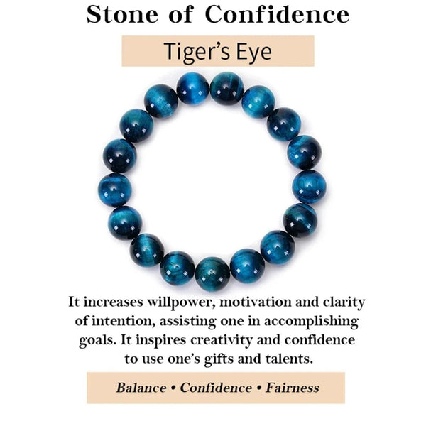 Blue Tiger Eye Stone Beaded Bracelet