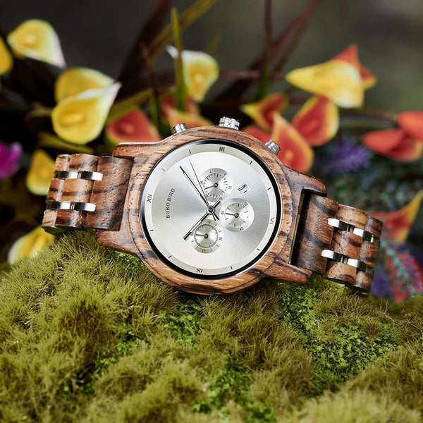 BOBO BIRD Classy Multi Dial Wooden Watch