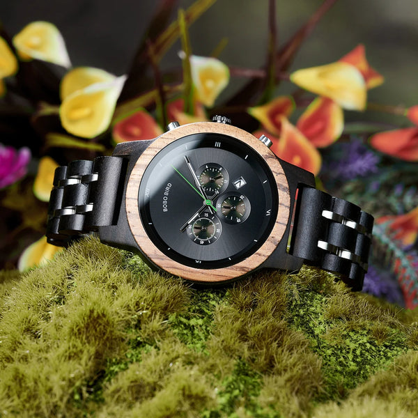 BOBO BIRD Classy Multi Dial Wooden Watch