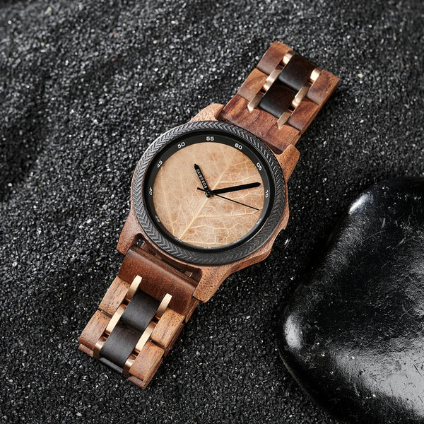 BOBO BIRD Leaf Dial Wooden Watch