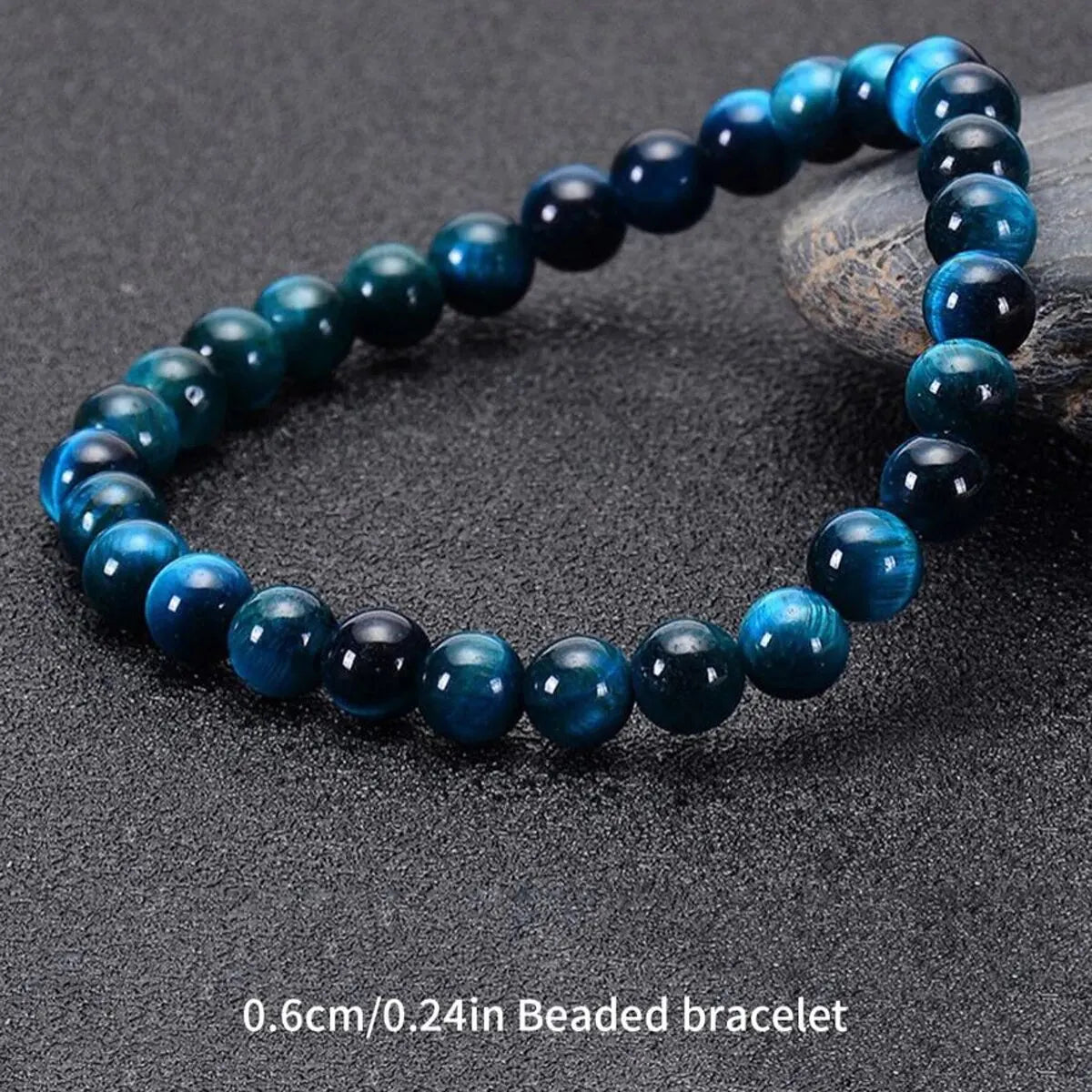 Blue Tiger Eye Stone Beaded Bracelet