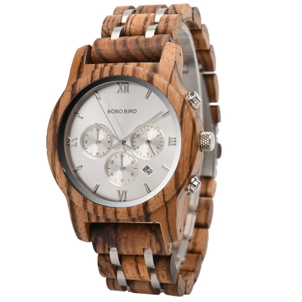 BOBO BIRD Classy Multi Dial Wooden Watch