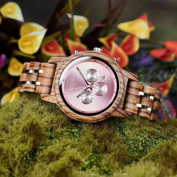 BOBO BIRD Classy Multi Dial Wooden Watch
