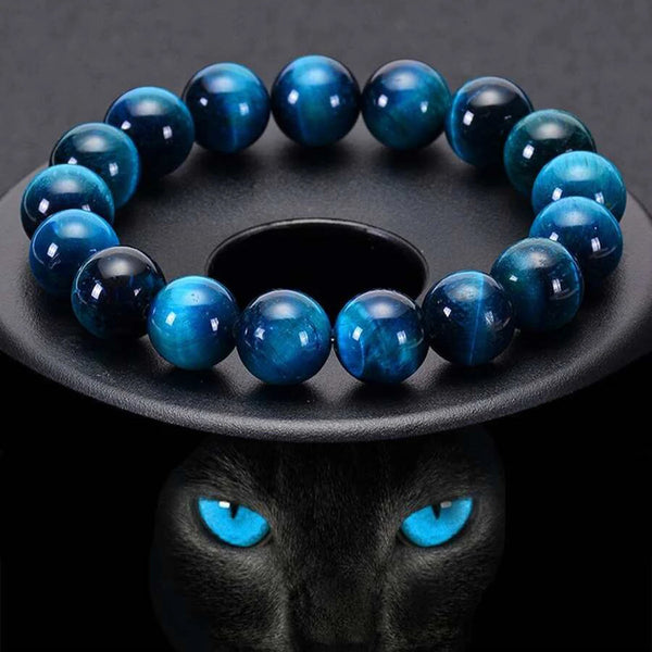Blue Tiger Eye Stone Beaded Bracelet