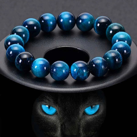 Blue Tiger Eye Stone Beaded Bracelet