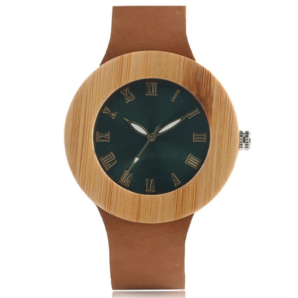 Ladies Natural Wood Full Bezel Watch