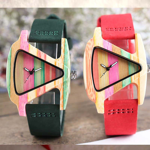 Unique Colorful Wooden Watch Women