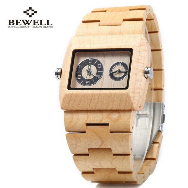 BEWELL Quartz Watch Men Wood Watch