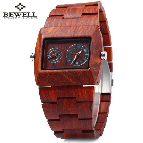 BEWELL Quartz Watch Men Wood Watch