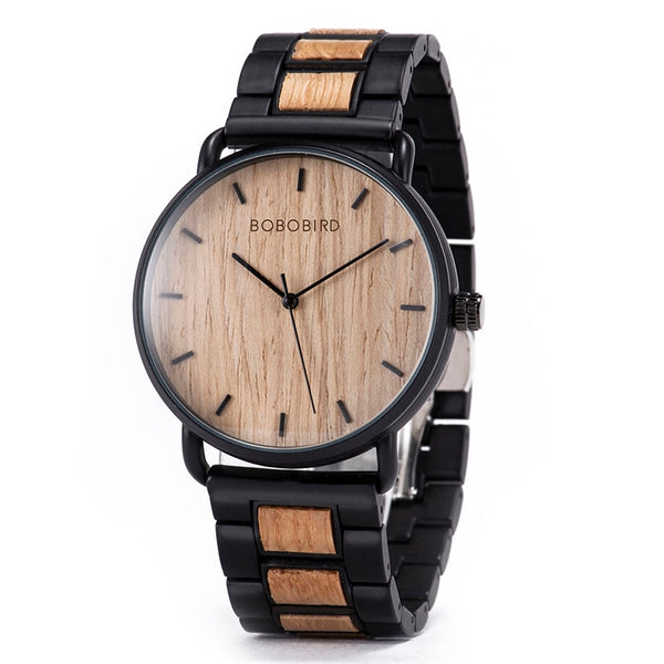 BOBO BIRD Zebra Wood Watch Men