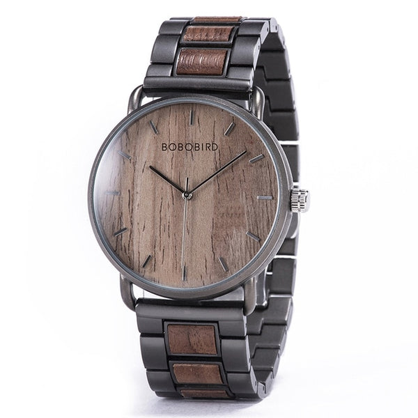 BOBO BIRD Zebra Wood Watch Men