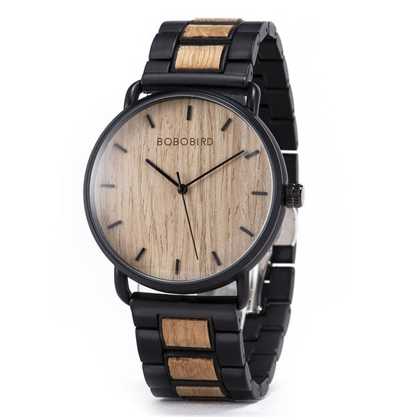 BOBO BIRD Zebra Wood Watch Men