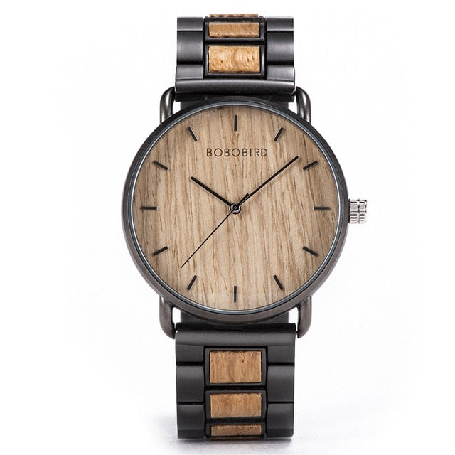 BOBO BIRD Zebra Wood Watch Men