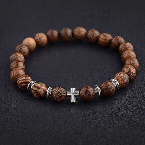 Men's Natural Wood Beads Bracelets