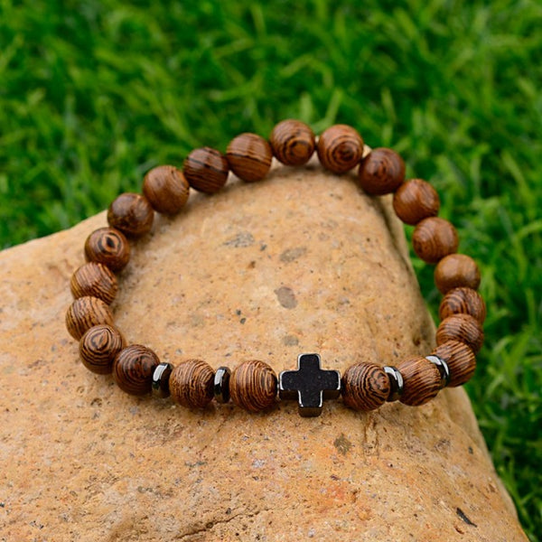 Men's Natural Wood Beads Bracelets