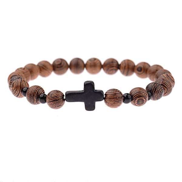 Men's Natural Wood Beads Bracelets