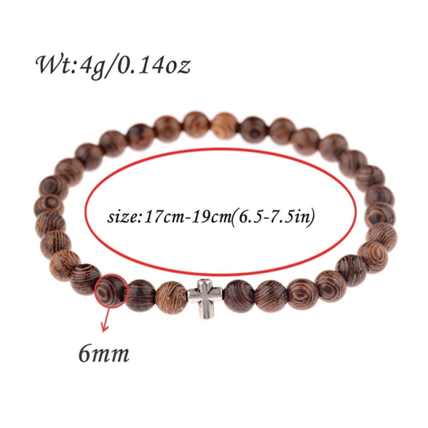 Men's Natural Wood Beads Bracelets