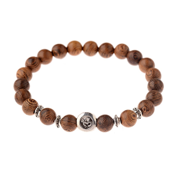 Men's Natural Wood Beads Bracelets