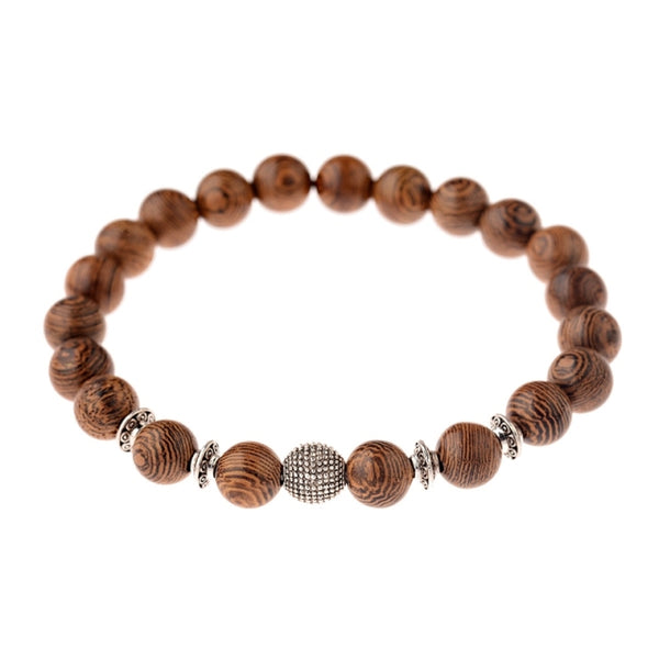 Men's Natural Wood Beads Bracelets