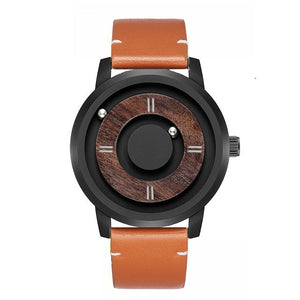 2020 EUTOUR Mens Stainless Steel + Wood Watch