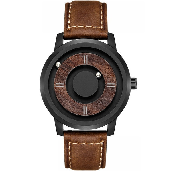 2020 EUTOUR Mens Stainless Steel + Wood Watch