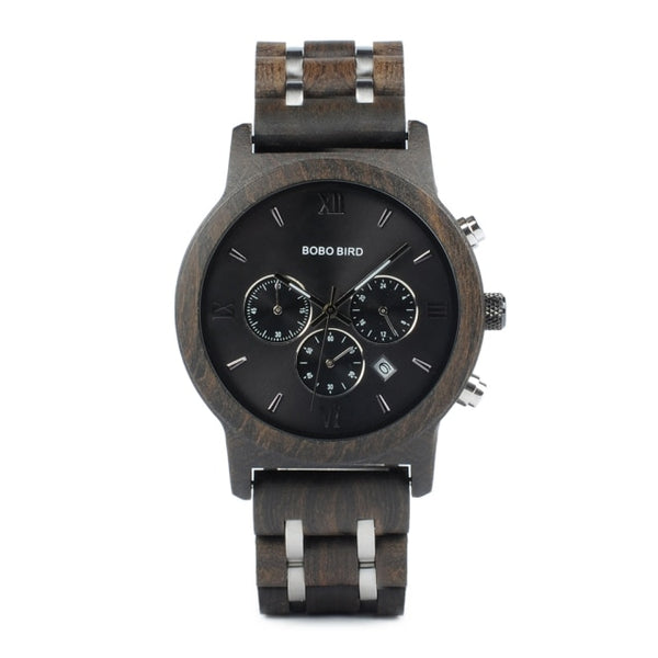 BOBO BIRD Luxury Wood + Stainless Steel Men's Watches