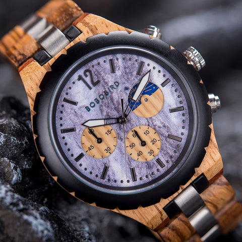 BOBO BIRD Luminous Men's Wooden Timepiece