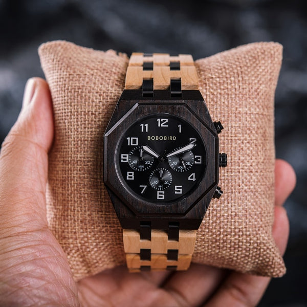 BOBO BIRD Wooden Chronograph Watch