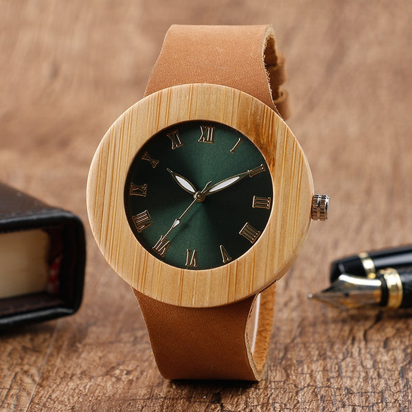 Ladies Natural Wood Full Bezel Watch