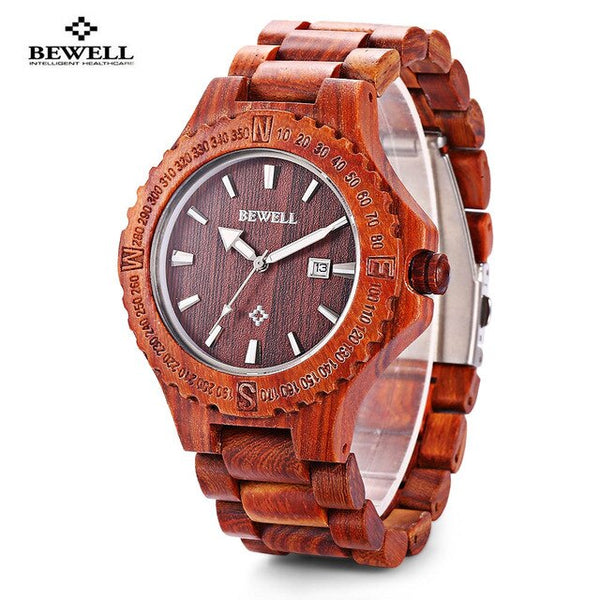 BEWELL Men's Fashion Wooden Watch