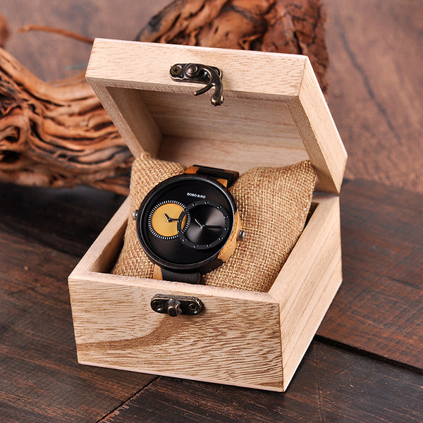 BOBO BIRD Wooden 2 Time Zone Watch