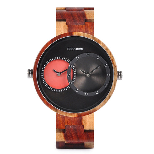 BOBO BIRD Wooden 2 Time Zone Watch